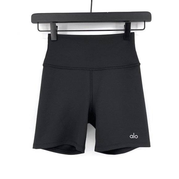 ALO 5" Airbrush High-Waist Biker Short Black XS - Picture 1 of 5